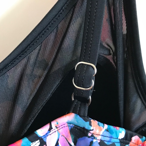 SWIM SOLUTIONS Swimdress One Piece Pink Floral Women’s Plus Size 18 - Picture 8 of 16